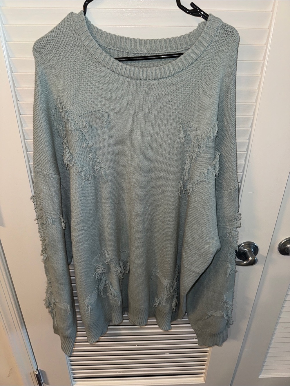 Gray Distressed Oversized Sweater - Cozy Casual Knit